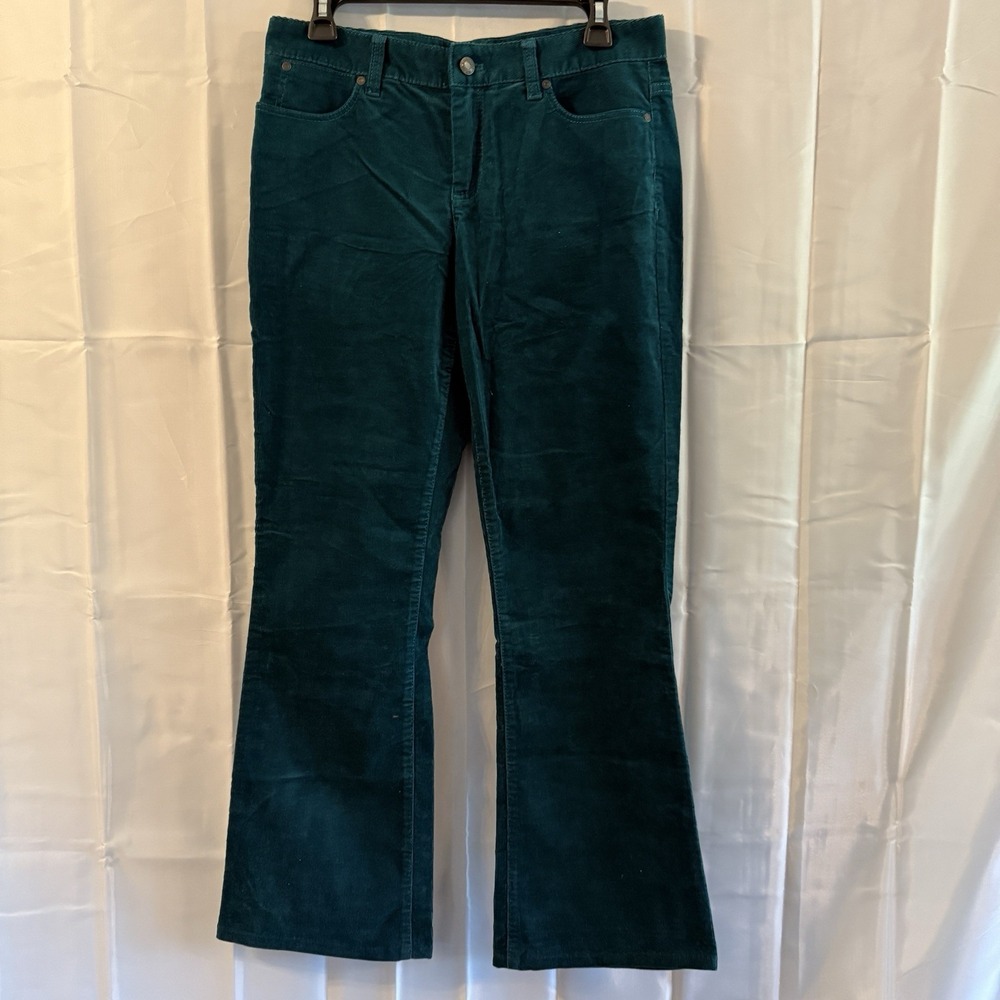 Talbots Womens 6 31x29 Green‎ Cotton Blend Boot Corduroy Pants